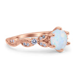 Vintage Style Round Bridal Wedding Engagement Ring Marquise Design Simulated Cubic Zirconia 925 Sterling Silver