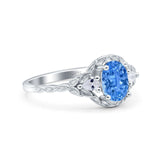 Art Deco Oval Vintage Style Bridal Wedding Engagement Ring Simulated Cubic Zirconia 925 Sterling Silver