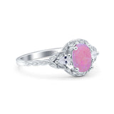 Art Deco Oval Vintage Style Bridal Wedding Engagement Ring Simulated Cubic Zirconia 925 Sterling Silver