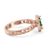 Halo Art Deco Bridal Wedding Engagement Ring Marquise Simulated Cubic Zirconia 925 Sterling Silver