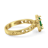 Halo Art Deco Bridal Wedding Engagement Ring Marquise Simulated Cubic Zirconia 925 Sterling Silver