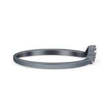 V Curve Baguette Band Eternity Ring Wedding Round Simulated Cubic Zirconia 925 Sterling Silver