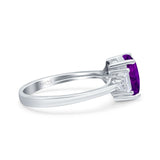 Emerald Cut Art Deco Bridal Wedding Engagement Ring Baguette Simulated Cubic Zirconia 925 Sterling Silver