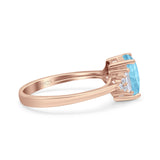 Emerald Cut Art Deco Bridal Wedding Engagement Ring Baguette Simulated Cubic Zirconia 925 Sterling Silver