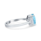 Emerald Cut Art Deco Bridal Wedding Engagement Ring Baguette Simulated Cubic Zirconia 925 Sterling Silver