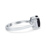 Emerald Cut Art Deco Bridal Wedding Engagement Ring Baguette Simulated Cubic Zirconia 925 Sterling Silver
