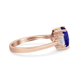 Emerald Cut Art Deco Bridal Wedding Engagement Ring Baguette Simulated Cubic Zirconia 925 Sterling Silver