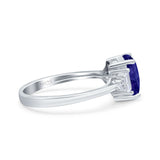 Emerald Cut Art Deco Bridal Wedding Engagement Ring Baguette Simulated Cubic Zirconia 925 Sterling Silver