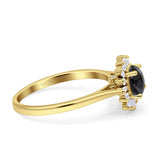 Art Deco Wedding Bridal Ring With Baguette And Round Simulated Cubic Zirconia Stones 925 Sterling Silver