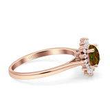 Art Deco Wedding Bridal Ring With Baguette And Round Simulated Cubic Zirconia Stones 925 Sterling Silver