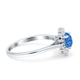Art Deco Wedding Bridal Ring With Baguette And Round Simulated Cubic Zirconia Stones 925 Sterling Silver
