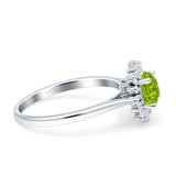 Art Deco Wedding Bridal Ring With Baguette And Round Simulated Cubic Zirconia Stones 925 Sterling Silver