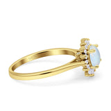 Art Deco Wedding Bridal Ring With Baguette And Round Simulated Cubic Zirconia Stones 925 Sterling Silver