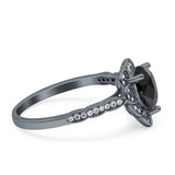 Teardrop Pear Shape Halo Engagement Ring Simulated Cubic Zirconia 925 Sterling Silver