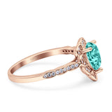 Teardrop Pear Shape Halo Engagement Ring Simulated Cubic Zirconia 925 Sterling Silver