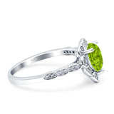 Teardrop Pear Shape Halo Engagement Ring Simulated Cubic Zirconia 925 Sterling Silver