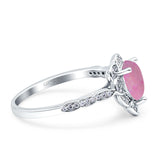 Teardrop Pear Shape Halo Engagement Ring Simulated Cubic Zirconia 925 Sterling Silver