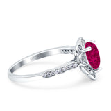 Teardrop Pear Shape Halo Engagement Ring Simulated Cubic Zirconia 925 Sterling Silver