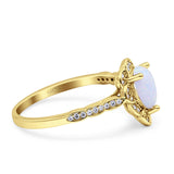 Teardrop Pear Shape Halo Engagement Ring Simulated Cubic Zirconia 925 Sterling Silver