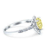 Teardrop Pear Shape Halo Engagement Ring Simulated Cubic Zirconia 925 Sterling Silver