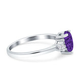 Teardrop Pear Shape Wedding Engagement Ring Simulated Cubic Zirconia 925 Sterling Silver