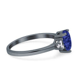 Teardrop Pear Shape Wedding Engagement Ring Simulated Cubic Zirconia 925 Sterling Silver