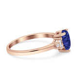 Teardrop Pear Shape Wedding Engagement Ring Simulated Cubic Zirconia 925 Sterling Silver