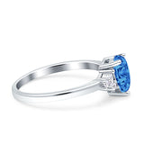 Teardrop Pear Shape Wedding Engagement Ring Simulated Cubic Zirconia 925 Sterling Silver