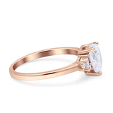 Teardrop Pear Shape Wedding Engagement Ring Simulated Cubic Zirconia 925 Sterling Silver