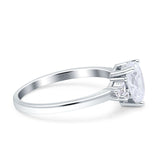 Teardrop Pear Shape Wedding Engagement Ring Simulated Cubic Zirconia 925 Sterling Silver