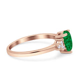 Teardrop Pear Shape Wedding Engagement Ring Simulated Cubic Zirconia 925 Sterling Silver