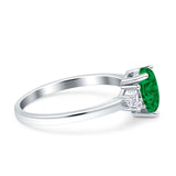 Teardrop Pear Shape Wedding Engagement Ring Simulated Cubic Zirconia 925 Sterling Silver