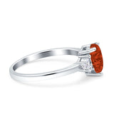 Teardrop Pear Shape Wedding Engagement Ring Simulated Cubic Zirconia 925 Sterling Silver