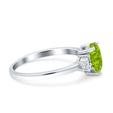 Teardrop Pear Shape Wedding Engagement Ring Simulated Cubic Zirconia 925 Sterling Silver