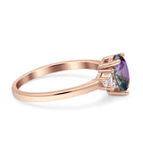 Teardrop Pear Shape Wedding Engagement Ring Simulated Cubic Zirconia 925 Sterling Silver