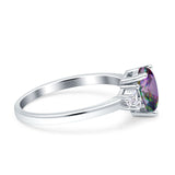 Teardrop Pear Shape Wedding Engagement Ring Simulated Cubic Zirconia 925 Sterling Silver