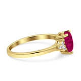 Teardrop Pear Shape Wedding Engagement Ring Simulated Cubic Zirconia 925 Sterling Silver