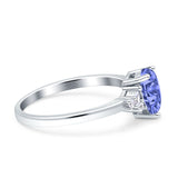 Teardrop Pear Shape Wedding Engagement Ring Simulated Cubic Zirconia 925 Sterling Silver