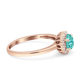 Art Deco Wedding Bridal Ring Halo Round Simulated Cubic Zirconia Stones 925 Sterling Silver