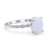 Solitaire Accent Oval Engagement Ring Cubic Zirconia 925 Sterling Silver