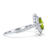 Floral Oval Vintage Engagement Ring Cubic Zirconia 925 Sterling Silver