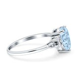 Vintage Teardrop Pear Engagement Ring Simulated Cubic Zirconia 925 Sterling Silver