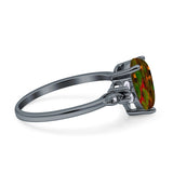 Vintage Teardrop Pear Engagement Ring Simulated Cubic Zirconia 925 Sterling Silver