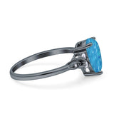 Vintage Teardrop Pear Engagement Ring Simulated Cubic Zirconia 925 Sterling Silver