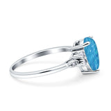 Vintage Teardrop Pear Engagement Ring Simulated Cubic Zirconia 925 Sterling Silver