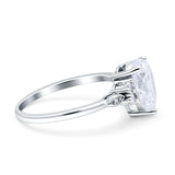 Vintage Teardrop Pear Engagement Ring Simulated Cubic Zirconia 925 Sterling Silver