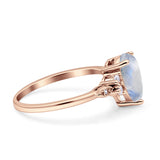 Art Deco Teardrop Pear Natural Moonstone Vintage Engagement Ring