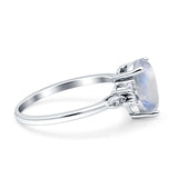 Art Deco Teardrop Pear Natural Moonstone Vintage Engagement Ring