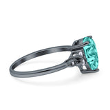 Vintage Teardrop Pear Engagement Ring Simulated Cubic Zirconia 925 Sterling Silver