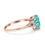 Vintage Teardrop Pear Engagement Ring Simulated Cubic Zirconia 925 Sterling Silver